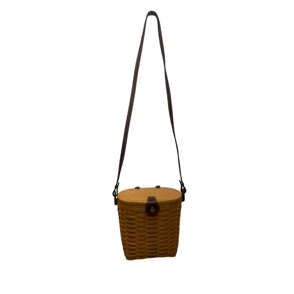 Longaberger Women’s Natural Wicker Basket & Adjustable Leather Strap Purse - Picture 1 of 11